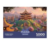 The Magnificent Ancient City 1000 Pièces Carton Premium Coffret De Puzzles Twilight Hilltop Town Stimulant Et Éducatif Jeu Familial Puzzles pour Adultes Et Enfants 70x50cm/1000pcs