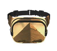 The Majestic Pyramid Square Sac banane double couche avec bandoulière réglable Idéal pour les sports de plein air, noir, One Size