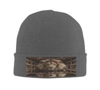 The Male Lion in The Cage Knit Beanie Hat for Homme/Women Men's Knit Cuffed Beanie Beanie - Knit Hats for Winter Soft and Warm, Deep / Chiné, taille unique