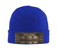 The Male Lion in The Cage Knit Beanie Hat for Homme/Women Men's Knit Cuffed Beanie Beanie - Knit Hats for Winter Soft and Warm, bleu, taille unique