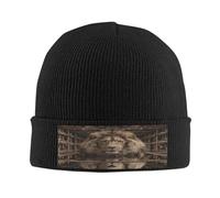 The Male Lion in The Cage Knit Beanie Hat for Homme/Women Men's Knit Cuffed Beanie Beanie - Knit Hats for Winter Soft and Warm, noir, taille unique