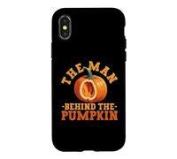 The Man Behind The Pumpkin Funny Halloween Party Grossesse Coque pour iPhone X/XS