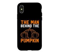 The Man Behind The Pumpkin Funny Halloween Party Grossesse Coque pour iPhone X/XS