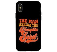 The Man Behind The Pumpkin Seed Halloween Grossesse Men Dad Coque pour iPhone X/XS
