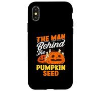 The Man Behind The Pumpkin Seed Halloween Grossesse Men Dad Coque pour iPhone X/XS