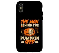The Man Behind The Pumpkin Seed Halloween Grossesse Men Dad Coque pour iPhone X/XS