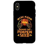 The Man Behind The Pumpkin Seed Halloween Grossesse Men Dad Coque pour iPhone X/XS