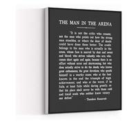 The Man In The Arena Canvas Wall Art Metal Print Theodore Roosevelt Quote Artwork Painting for Modern Living Room Office Decor(Unframed,08x12inch(20x30cm))