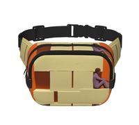 The Man on the Block Puzzle Square Sac banane double couche avec bandoulière réglable Idéal pour les sports de plein air, noir, One Size