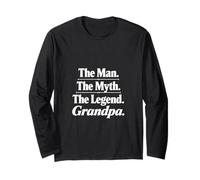 The Man The Myth The Legend Grandpa Typographie rétro Manche Longue