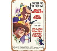 The Man Who Shot Liberty Valance Movie Plaque en métal 20,3 x 30,5 cm Décoration murale vintage rétro