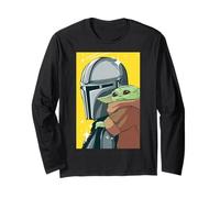 The Mandalorian and Grogu Comic Art Style Side Portraits Manche Longue