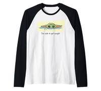 The Mandalorian and Grogu Too Cute to Get Caught Drawn Grogu Manche Raglan