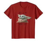The Mandalorian-Baby Yoda-This is My Good Side T-Shirt, Enfant, Canneberge, 4 Ans