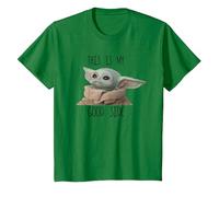 The Mandalorian-Baby Yoda-This is My Good Side T-Shirt, Enfant, Vert Kelly, 8 Ans