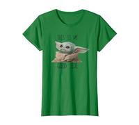 The Mandalorian-Baby Yoda-This is My Good Side T-Shirt, Femme, Vert Kelly, L