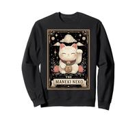 The Maneki Neko Carte de Tarot Porte-Bonheur Motif Chat Japonais Sweatshirt