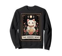 The Maneki Neko Carte de Tarot Porte-Bonheur Motif Chat Japonais Sweatshirt