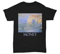 The Manneport Reflections of Water (1885) by Claude Monet Crew Neck Unisex Short Sleeve T-Shirt L