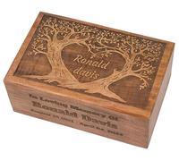 The Maryam Crafts Urnes funéraires en bois personnalisées faites à la main pour cendres humaines pour adulte - Urnes funéraires pour Columbarium - Arbre de vie oiseau volant (taille M - 20,3 x 15,2 x