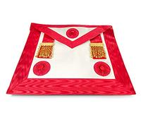 THE MASONIC COLLECTION ASSR Tablier de maçon avec pompons Motif Scottish Rite Master, Cuir synthétique., Taille unique
