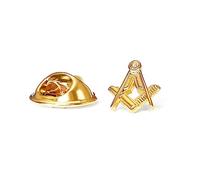 THE MASONIC COLLECTION Badge avec logo équerre et compas - Épingle d'embrayage - Cadeau franc-maçon pour homme