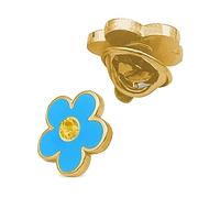 THE MASONIC COLLECTION - Badge fleur « Oubliez »/épingle à revers/broche Fleur de l'oubli - Plaqué or avec pierre jaune scintillante - Un cadeau maçonnique idéal pour homme