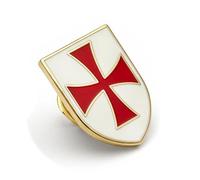 THE MASONIC COLLECTION - Badge Templier - Plaqué or - Léger et facile à installer - Cadeau franc-maçon pour homme