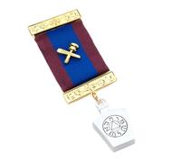 The Masonic Collection - Bijou de poitrine provincial Mark Degree - Livré dans des rubans bicolores avec une jolie pochette - Un cadeau maçonnique parfait pour les hommes