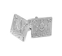 THE MASONIC COLLECTION - Boutons de manchette maçonniques en argent - Boutons de manchette franc-maçon de haute qualité