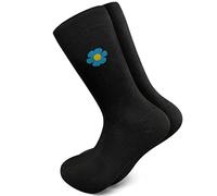 THE MASONIC COLLECTION - Chaussettes en coton noir Forget Flower Design - Taille 6-9 ou taille 9-11 - Cadeau franc-maçon pour homme