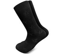THE MASONIC COLLECTION - Chaussettes noires en coton à motif carré et compas - Matière respirante - Tailles : 6-9 et 9-11 - Un cadeau maçonnique idéal pour les hommes