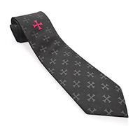 THE MASONIC COLLECTION - Cravate tissée noire en polyester - Avec Chevaliers Templiers KT - Tissage Jacquard - Un cadeau maçonnique idéal pour homme
