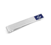 THE MASONIC COLLECTION Épingle à cravate plaquée argent - Motif losange - Cadeau franc-maçon pour homme