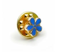 THE MASONIC COLLECTION - Forget Flower Design Épinglette Badge - Métal doré avec placage or - Cadeau franc-maçon pour homme