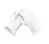 THE MASONIC COLLECTION - Gants 100% cuir souple - Blanc - Lavage à la main uniquement - Cadeau franc-maçon pour homme