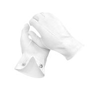 THE MASONIC COLLECTION - Gants en coton blanc uni pour hommes - Très doux et légers avec un matériau lavable et réutilisable - Fermeture à pression - Cadeau franc-maçon pour homme