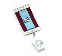 THE MASONIC COLLECTION Mark Master Maçons Bijou de Poitrine Ruban avec Pendentif Transparent Bijou Portefeuille Cadeau pour Homme, Bronze, Pas de gemme