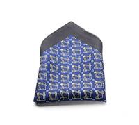 THE MASONIC COLLECTION - Mouchoir 100 % soie imprimée - Carré et boussole - Bord bleu foncé ourlé - Un cadeau utile pour les hommes francs-maçons, bleu