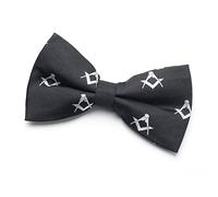 THE MASONIC COLLECTION - Nœud Papillon Maçonnique 100% Soie - Équerre & Compas - Pré-noué et Ajustable - Un cadeau maçonnique idéal pour homme