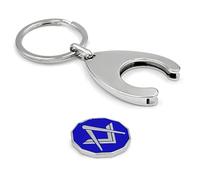 THE MASONIC COLLECTION - Porte-clés et pièce Forget Flower Design - Conçu avec l'équerre et le compas - Cadeau franc-maçon pour homme