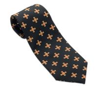 THE MASONIC COLLECTION Red Cross of Constantine Cravate noire 100 % soie - Cadeaux franc-maçon pour homme