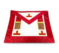 THE MASONIC COLLECTION Tablier de vénérable maître du rite écossais AASR - en similicuir - Cadeaux franc-maçons pour hommes