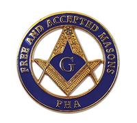 The Masonic Exchange Broche Ronde en Forme de maçon avec Inscription « Prince Hall » Bleu et doré 2,5 cm de diamètre