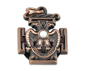 The Masonic Exchange Pendentif en cuivre rose Rite écossais 32nd Degree - 2,5 cm de haut, Métal, na