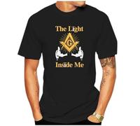 The Masonic Store Freemason The Light Inside Me Men's T Shirt Cotton Comfortable Fitness Tees Loose Fit Black Tops