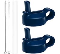 The Mass - Couvercle de rechange à paille, compatible avec la plupart des bouteilles d'eau de sport à large goulot, bleu cobalt, Wide Mouth lids