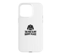 The Mat is My Happy Place Grappling No-Gi Dojo Combat au Sol Coque pour iPhone 15 Pro Max