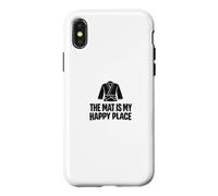 The Mat is My Happy Place Grappling No-Gi Dojo Combat au Sol Coque pour iPhone X/XS