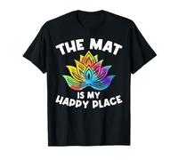 The Mat Is My Happy Place Lotus Flower Instructeur de yoga Zen T-Shirt